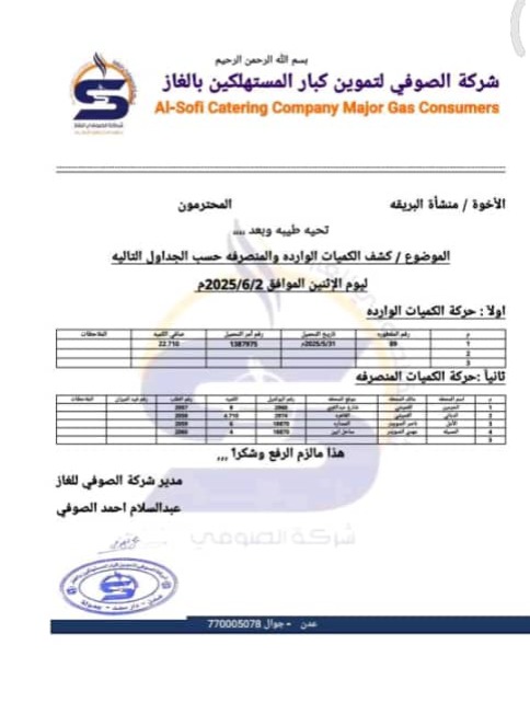 شركة الصوفي للغاز تعقب لصحيفة حول خبر إيقاف شركة الصوفي للغاز لقيامها باستغلال بيع الغاز المنزلي وتهريبه - شركة الصوفي للغاز تعقب لصحيفة حول خبر إيقاف شركة الصوفي للغاز لقيامها باستغلال بيع الغاز المنزلي وتهريبه -